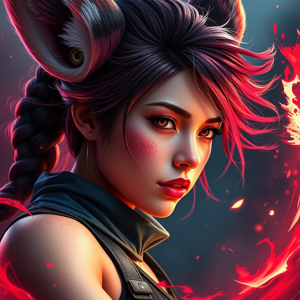 A 27 year old lady training a vulpix"