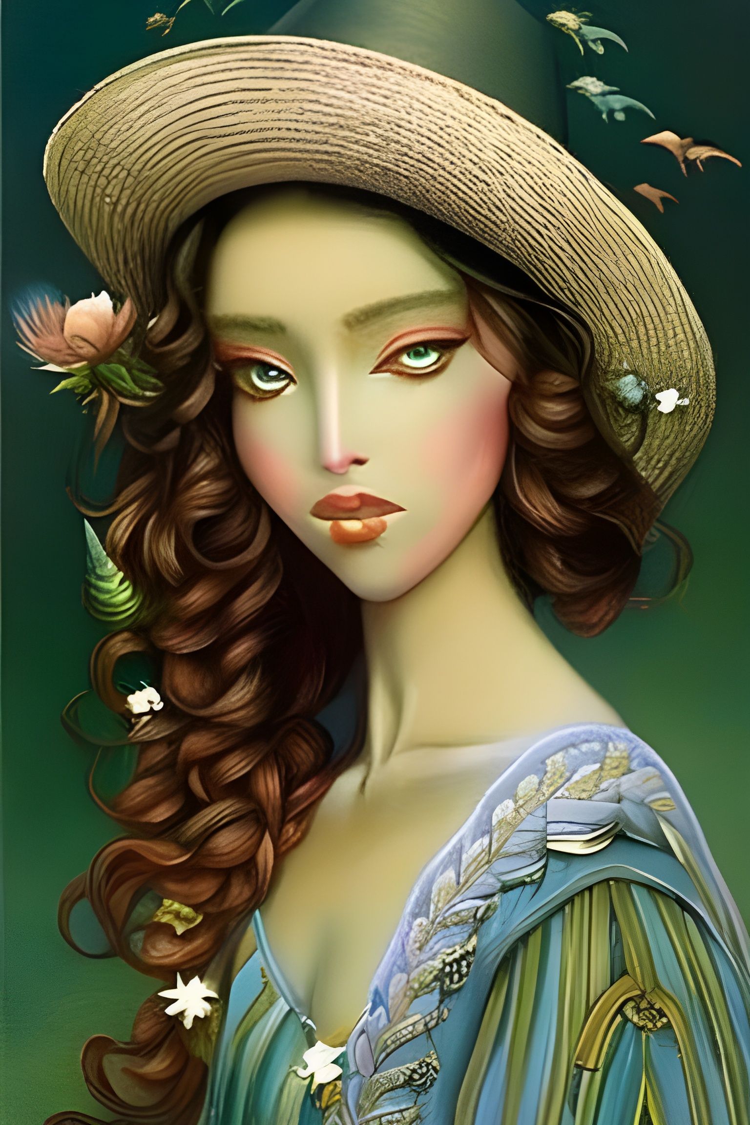 Whimsical Fisherman Portrait in Cartoon Style