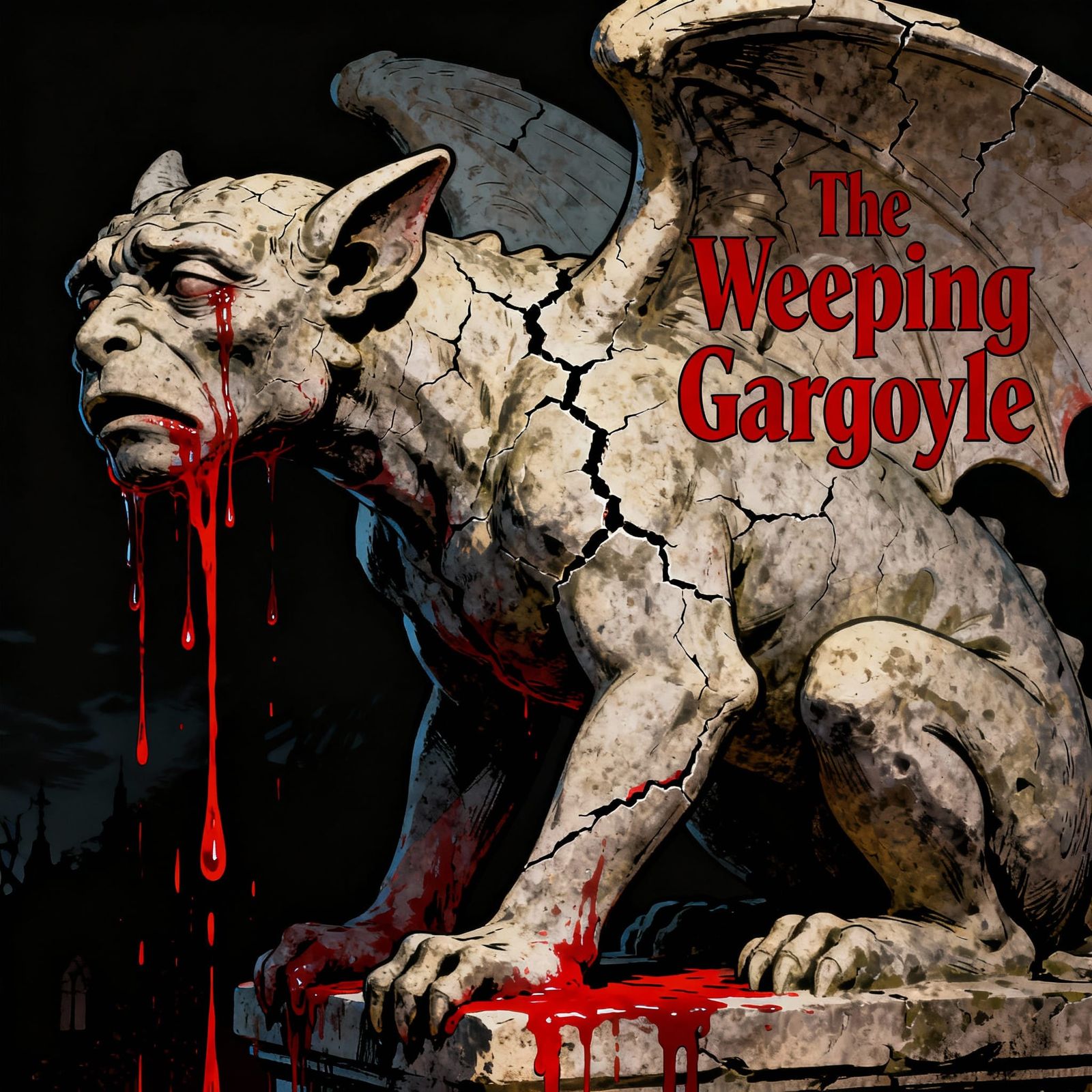 The Weeping Gargoyle: Horror Statue Dripping Blood