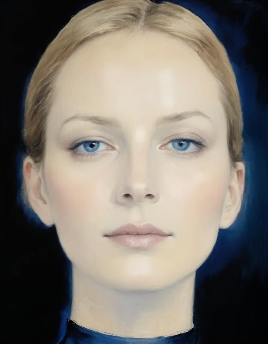 Elegant Woman Portrait in Impressionist Style