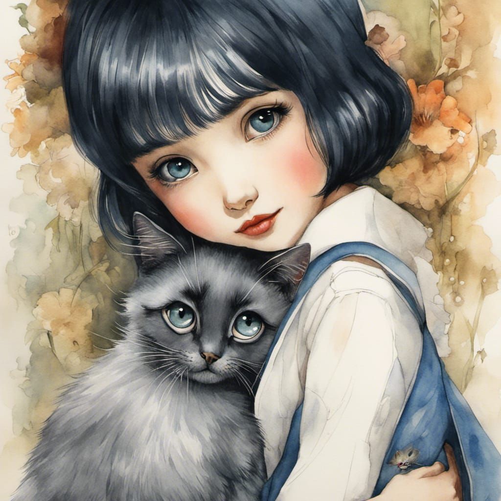 Whimsical Embrace Inspired by Keane and Monge