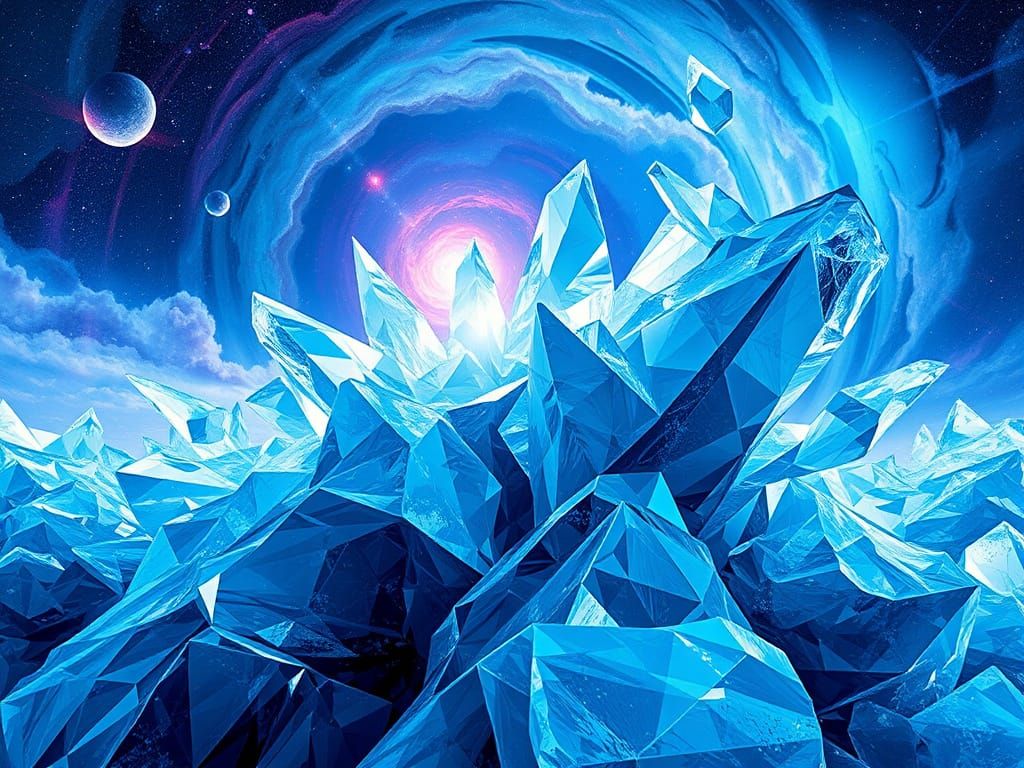 Geometric Ice Flowers in Cosmic Nebula