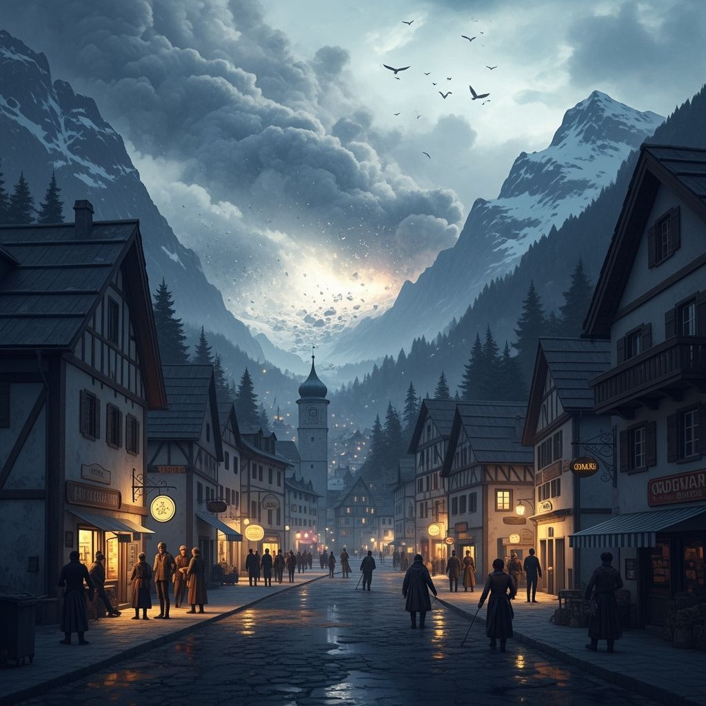 Avalanche Threatens Picturesque Alps Town: Matte Painting