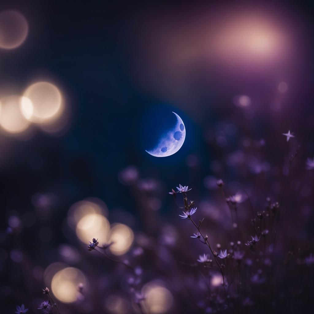 Dreamy Moon and Stars Macro Celestial Photography