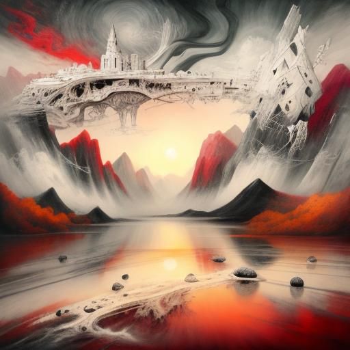 Abstract Surrealism in Black and White