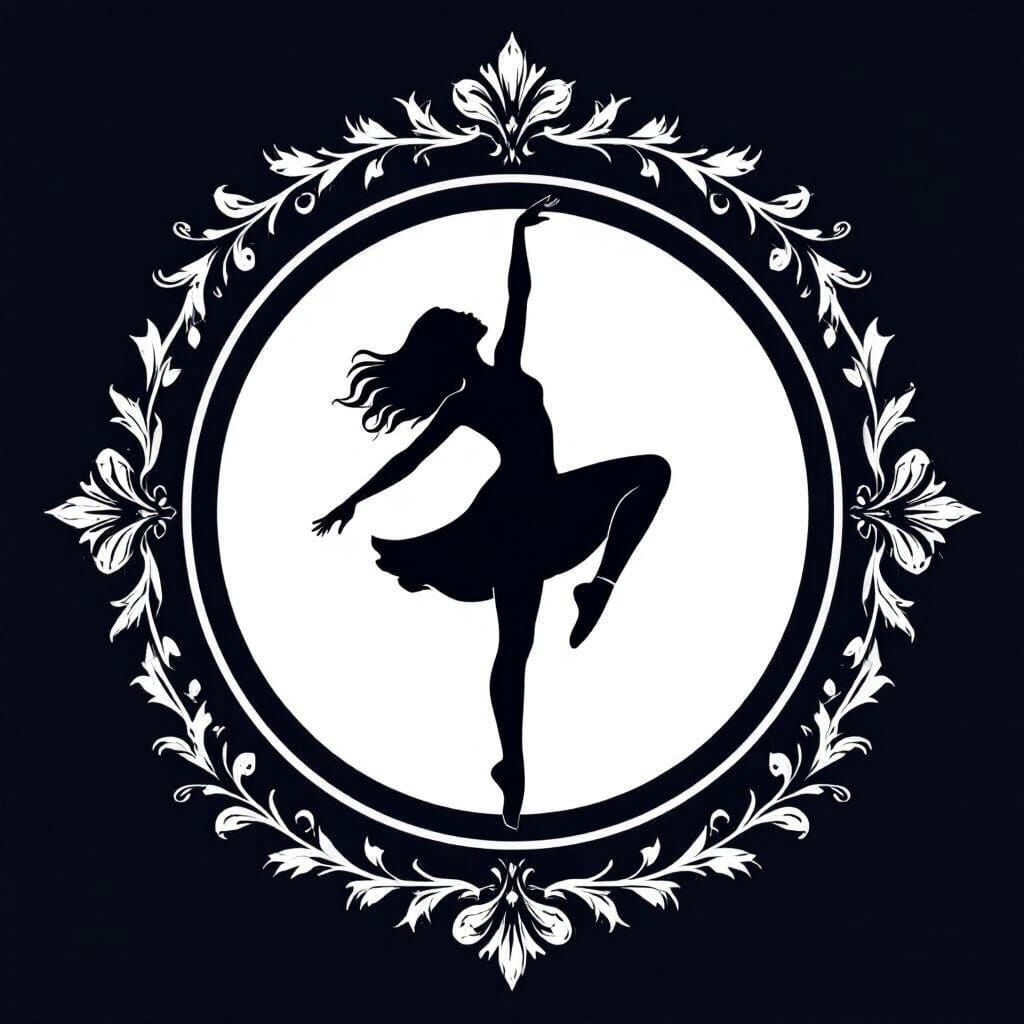 Elegant Dancer Logo in Flat Vector Art Style