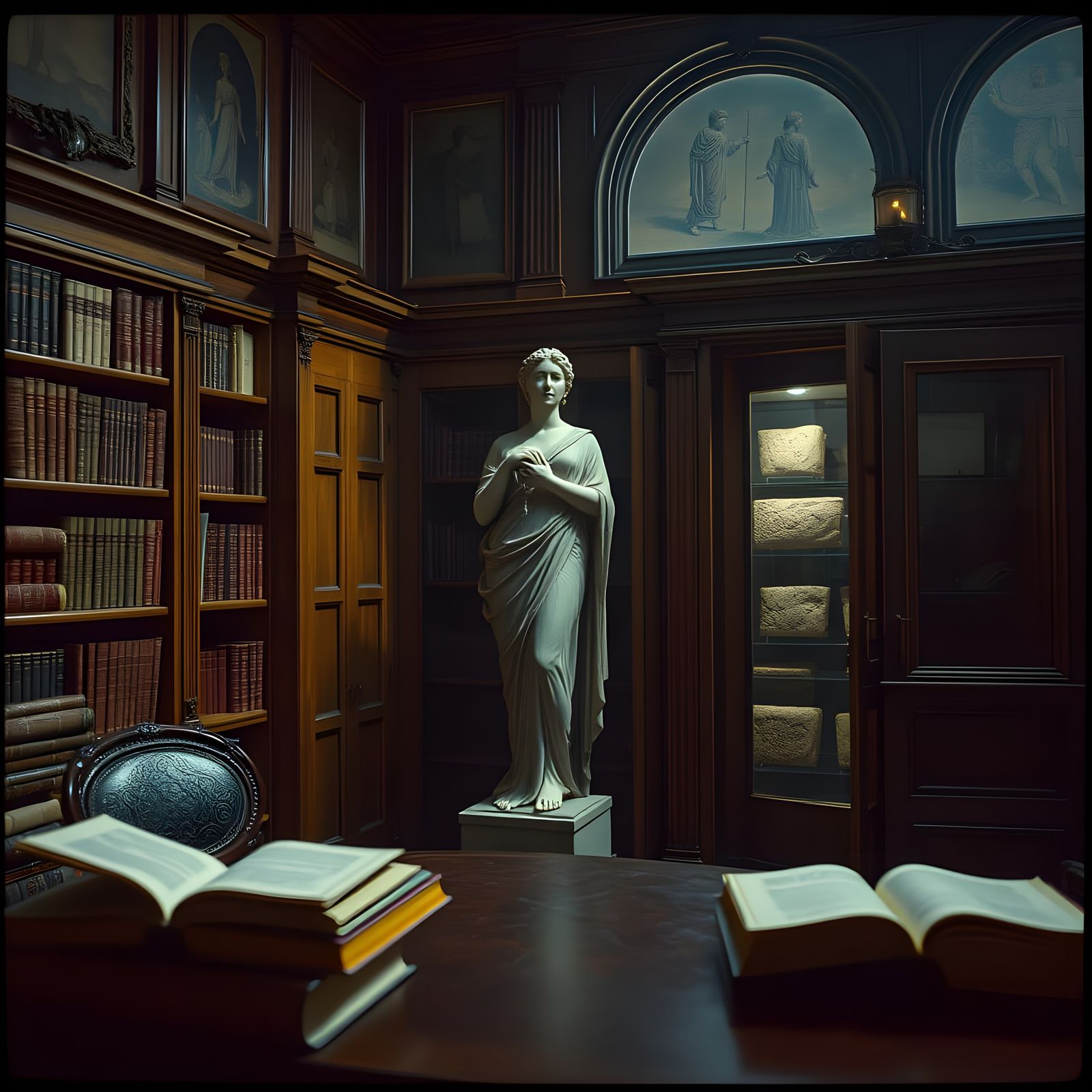 Victorian Study with Hidden Door and Ancient Artifacts