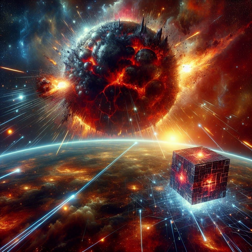 Epic Cosmic Battle Between Death Star and Borg Cube