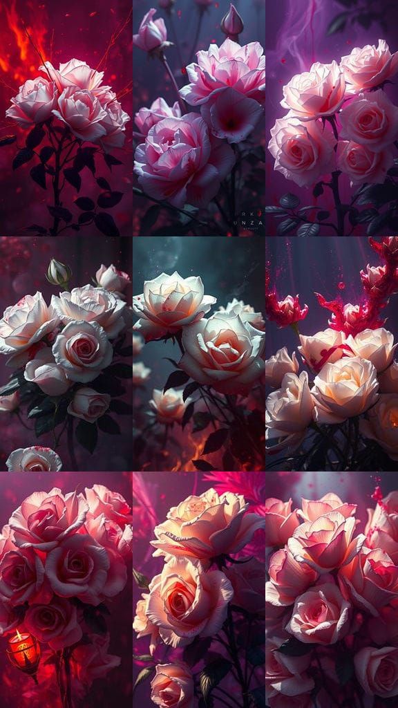 Dark Fantasy Roses in Splendid, Bloody Glory