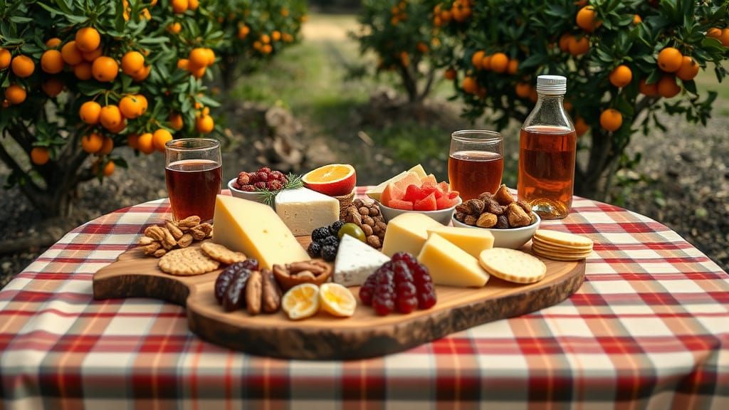 Charming Cheese Platter on Victorian Tablecloth
