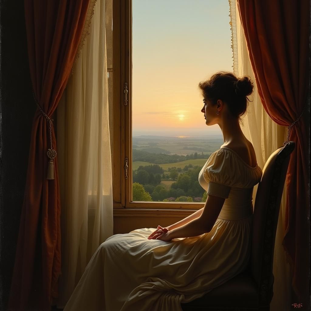 French Aristocrat Portrait in Oil Painting Style