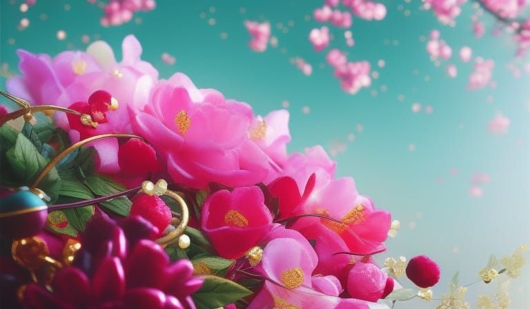 Chinese New Year Abundance: Mixed Media Collage