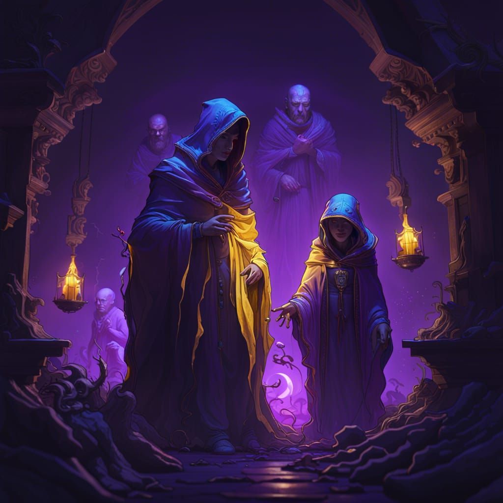 Ethereal Ghost Family in Dark Fantasy Style