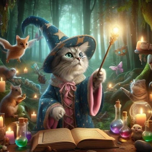 Mystical Feline Sorcerer