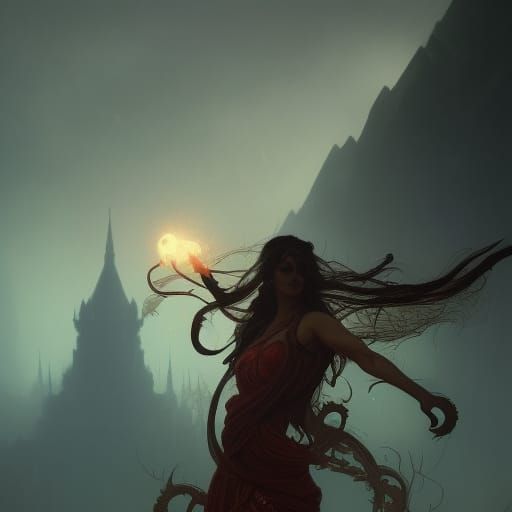 Naagini Dark Fantasy Concept Art in 8K