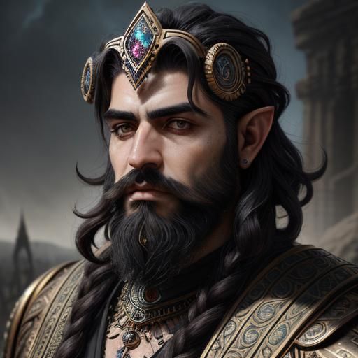 Dwemer Male Portrait in Steampunk Fantasy Style