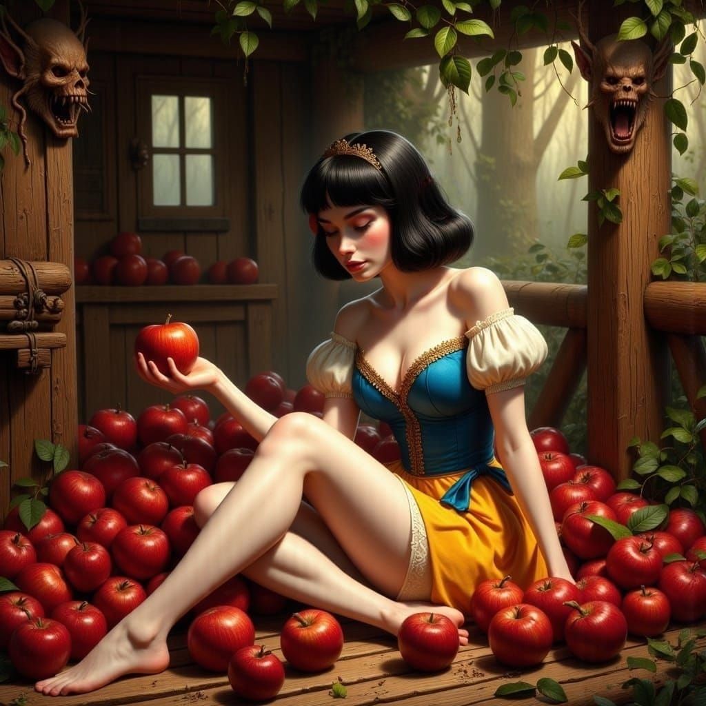 Snow White in Forest Hut, Alex Ross Style