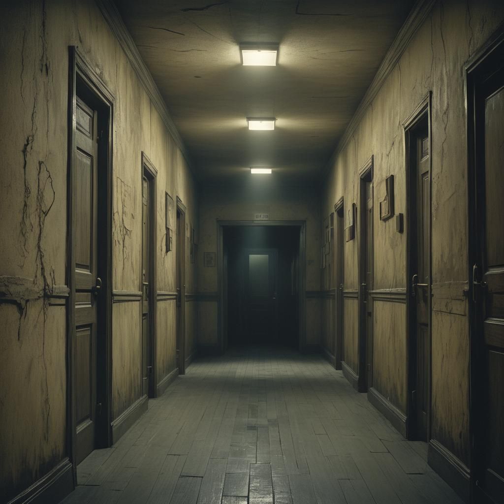 Eerie Hallway in Style of Nightmare Art
