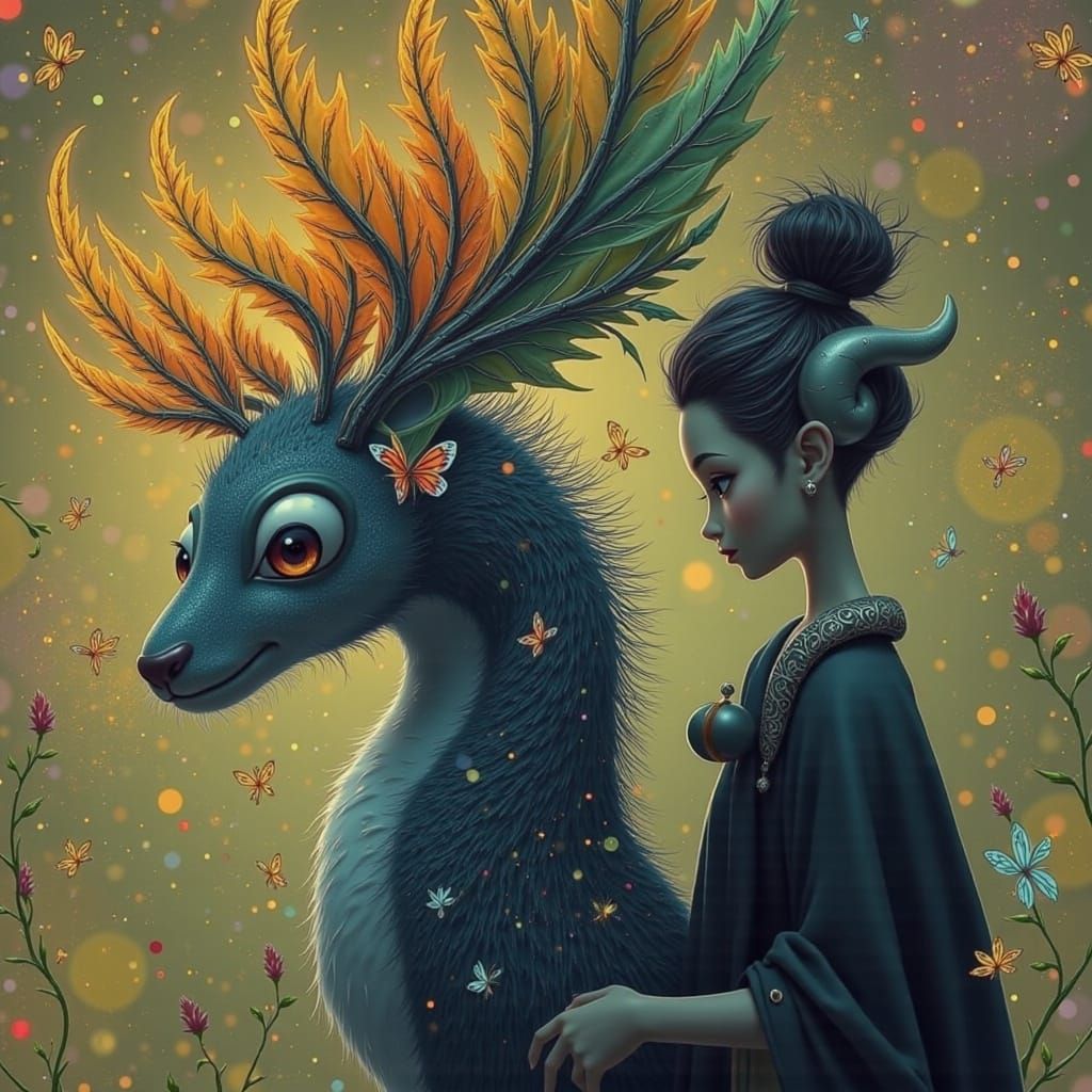 Whimsical Forest Creature in Fairy Tale Style