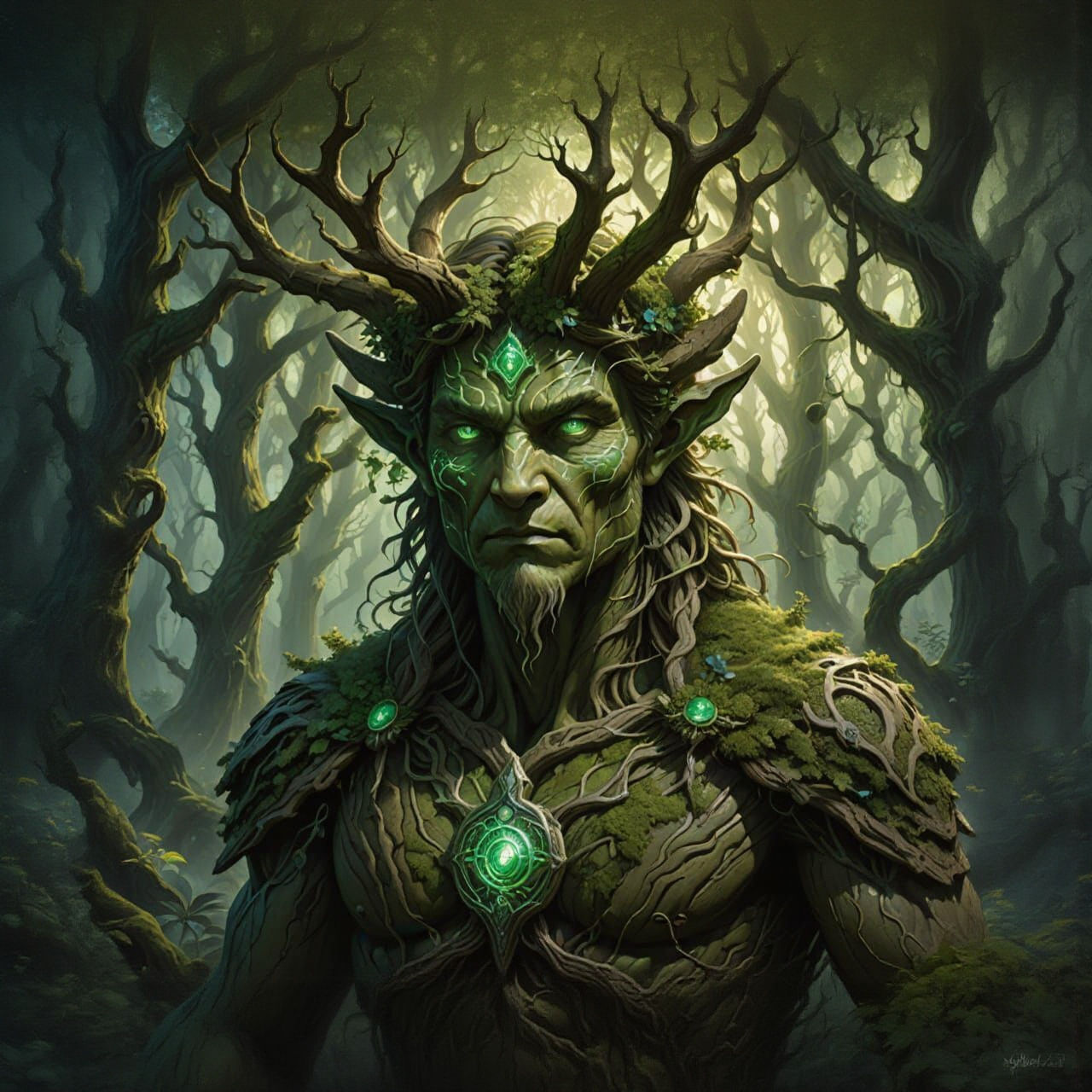 Ancient Forest Guardian in High Fantasy Realism