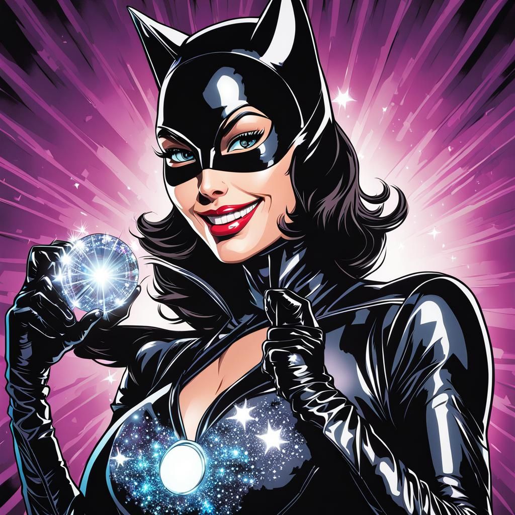 Cartoon Catwoman with Diamond Masterpiece
