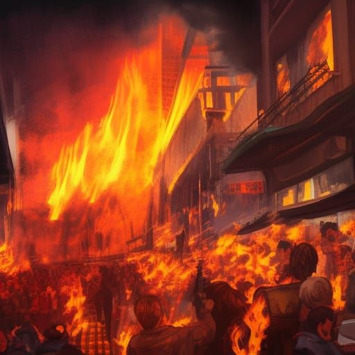 Atlanta Ablaze: Hyperrealistic Firestorm Concept Art