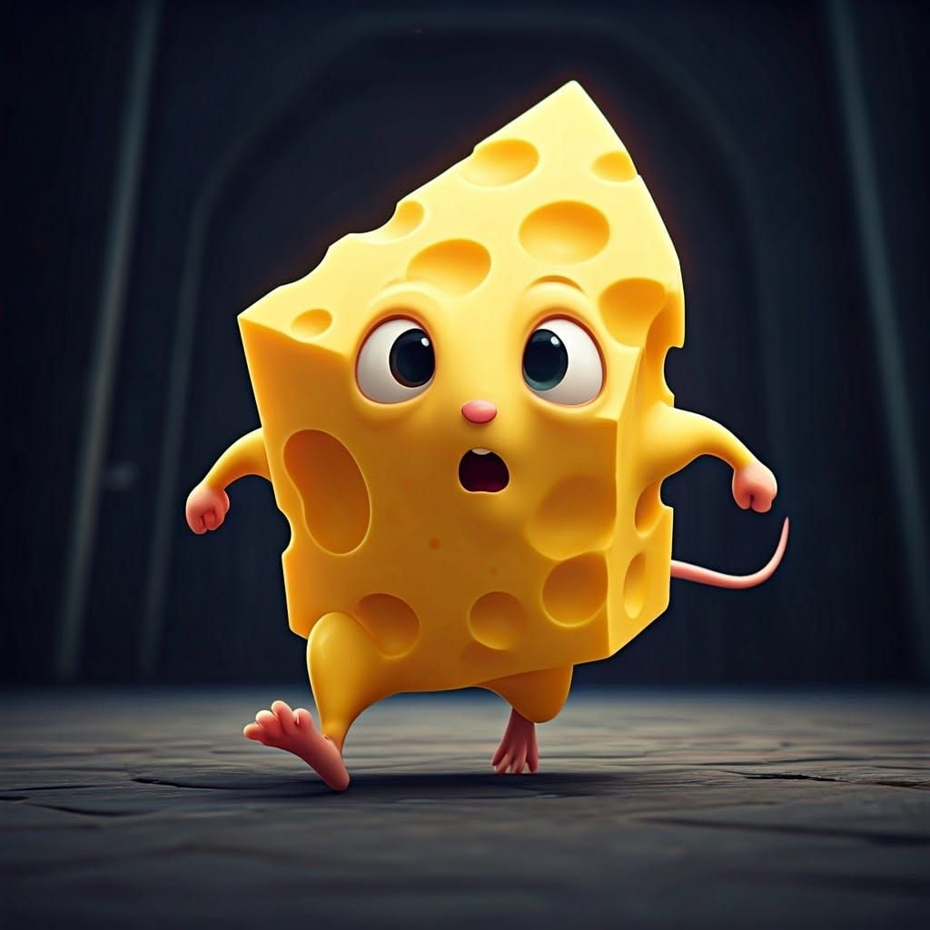 Adorable Cheese Running Away From Furious Mice