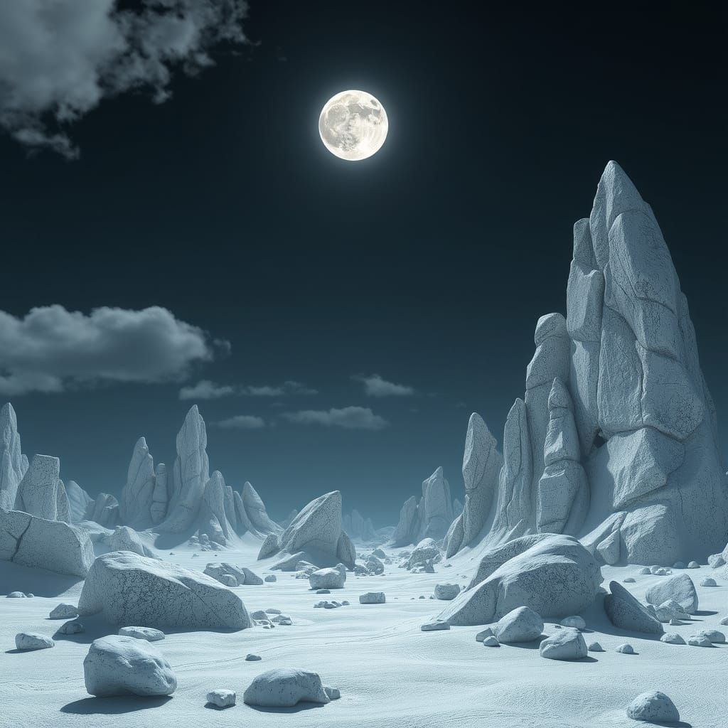 Cyberpunk Moonscape in Fluxus Style