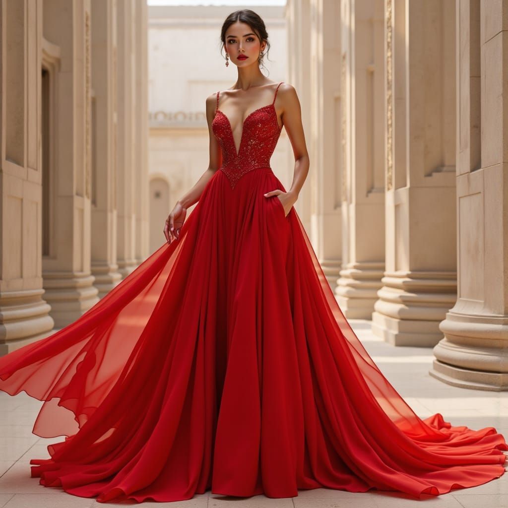 Woman in Red Gown, Lempicka-Minhwa Style