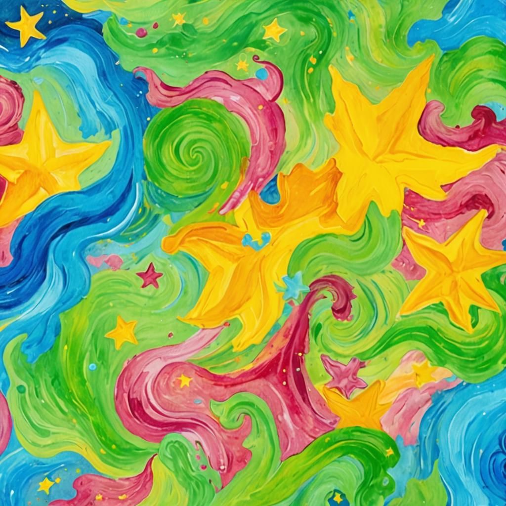 Van Gogh Style Expressionist Watercolor Dreamscape