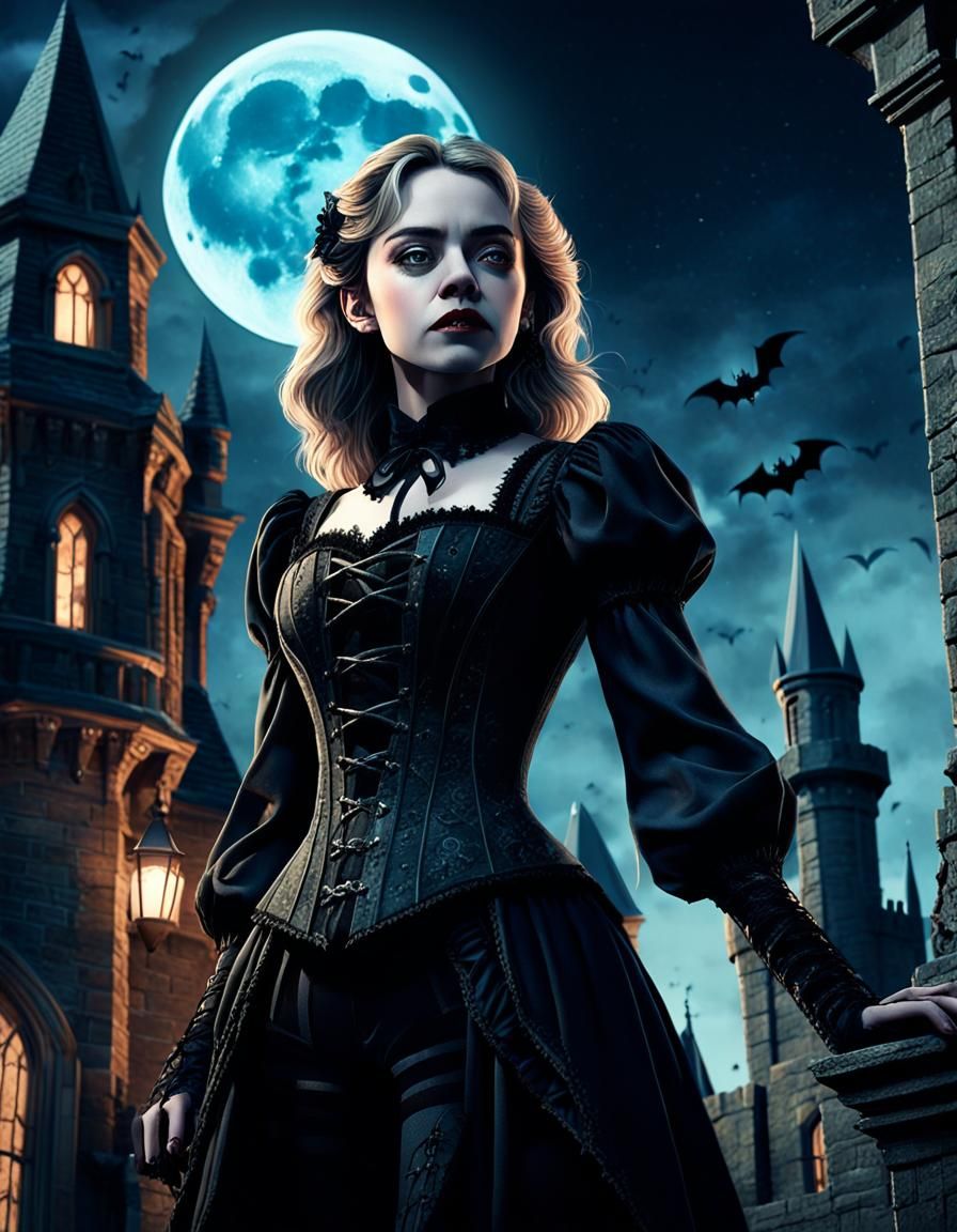 Gothic Adventuress in Victorian Castle Concept Art