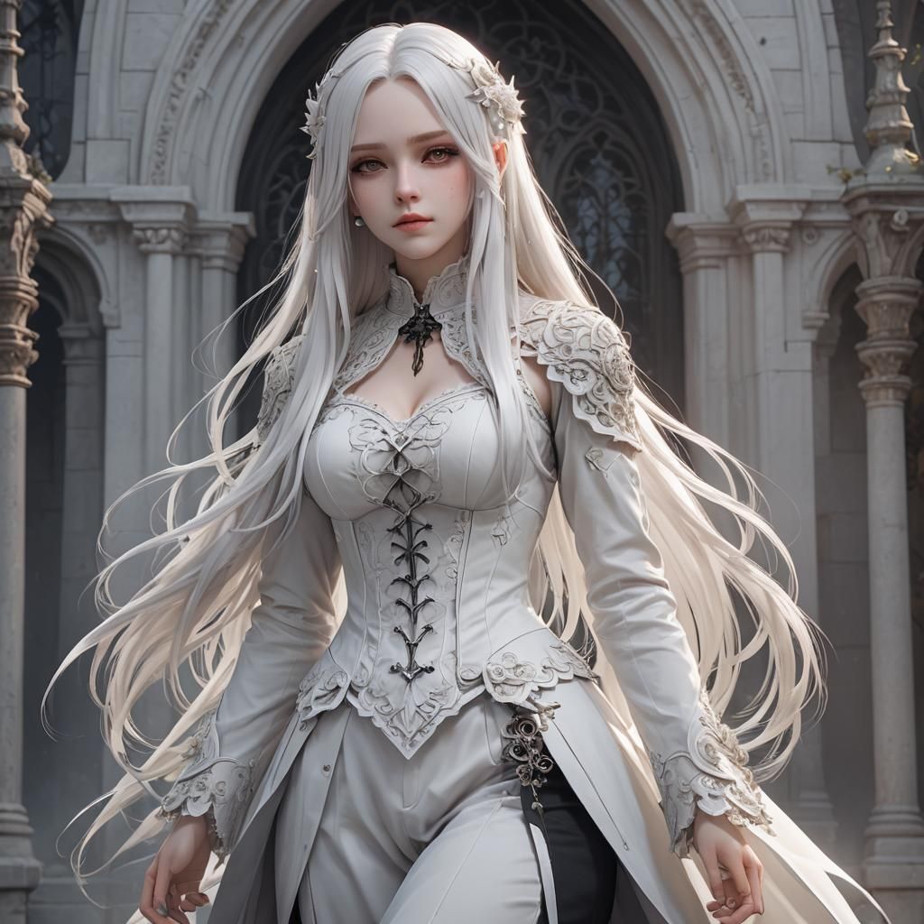 Anime-Style Gothic Girl in Detailed 3D Render