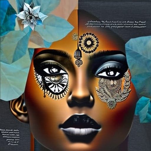 Winter Solstice Goddess in Mixed Media Collage