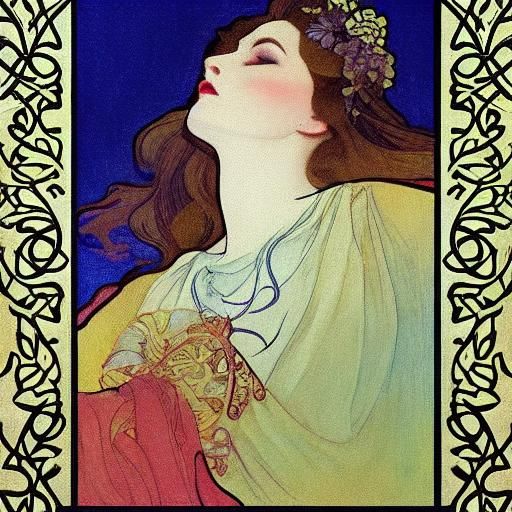 Vampire Jumping in Art Nouveau Style