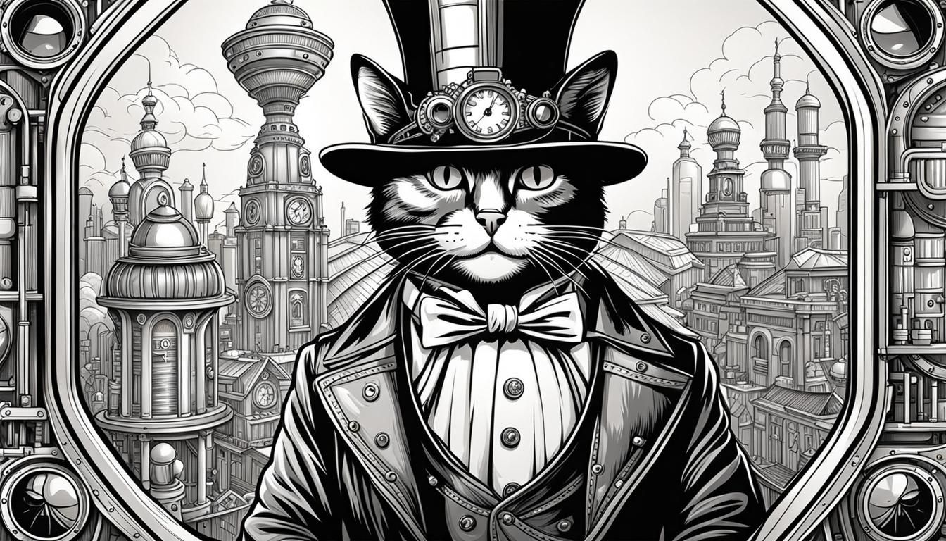 Sir Frederic Fluffyear of Clockswork posing in front of his office window.