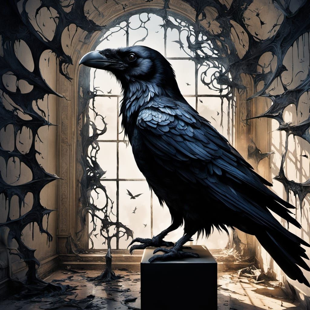 Surreal Gothic Study in Iridescent Hues