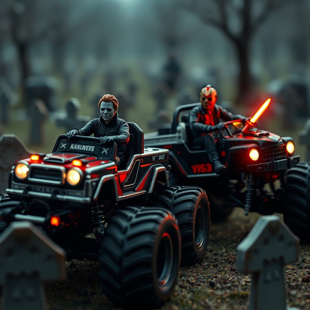 Michael Myers and Jason Monster Truck Graveyard Rally
