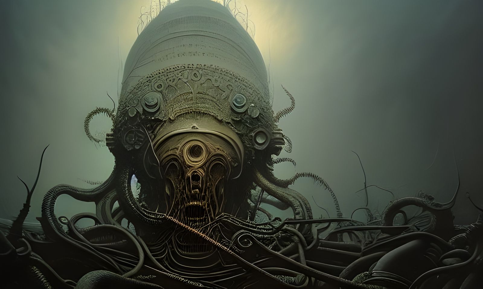 Eldritch Steampunk Woman: Hyperdetailed Dystopian Art