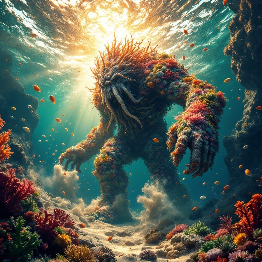 Cinematic Coral Ent in Tropical Reef Landscape