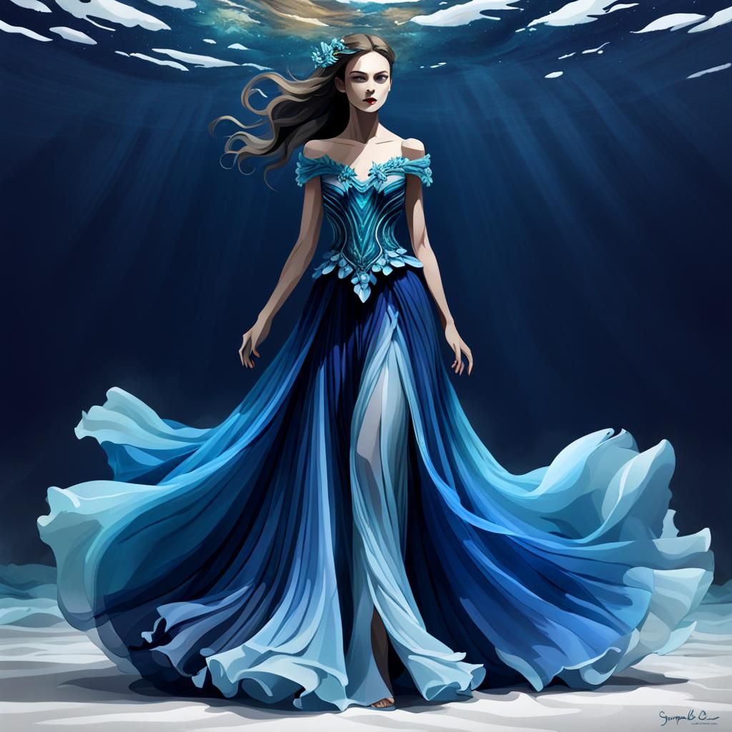 Ocean Princess: High Fashion in Symphony of Blue Shades