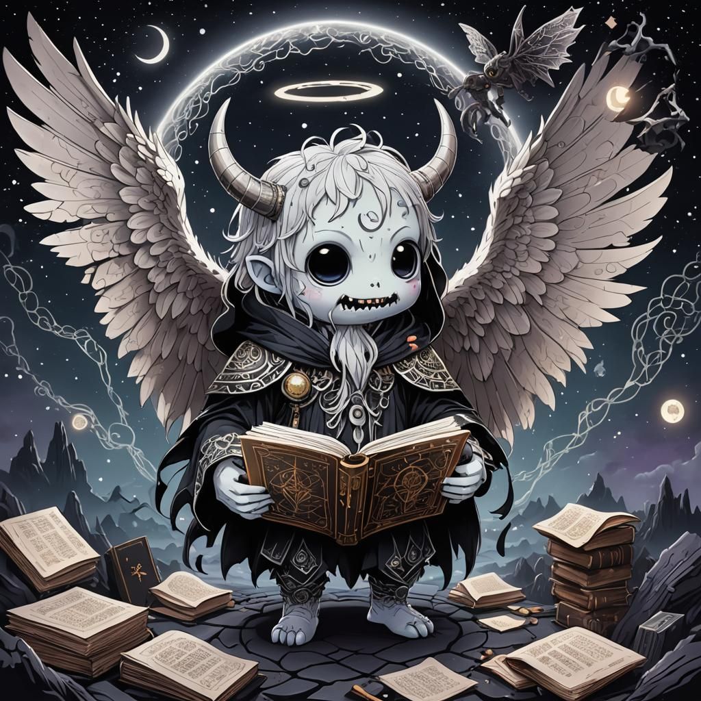 Kawaii Chibi Monster in Dark Anime Style