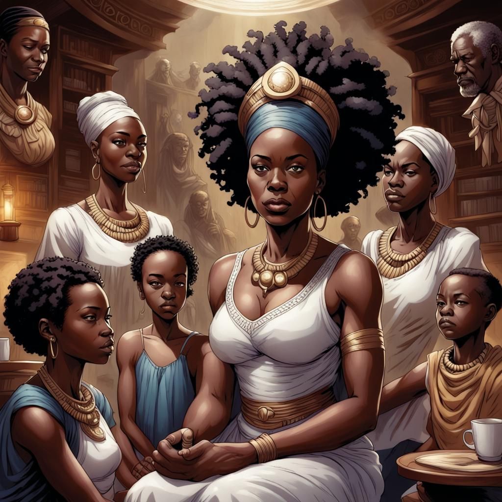 Ancestral Spirits Guide a Mother, Comic Book Art