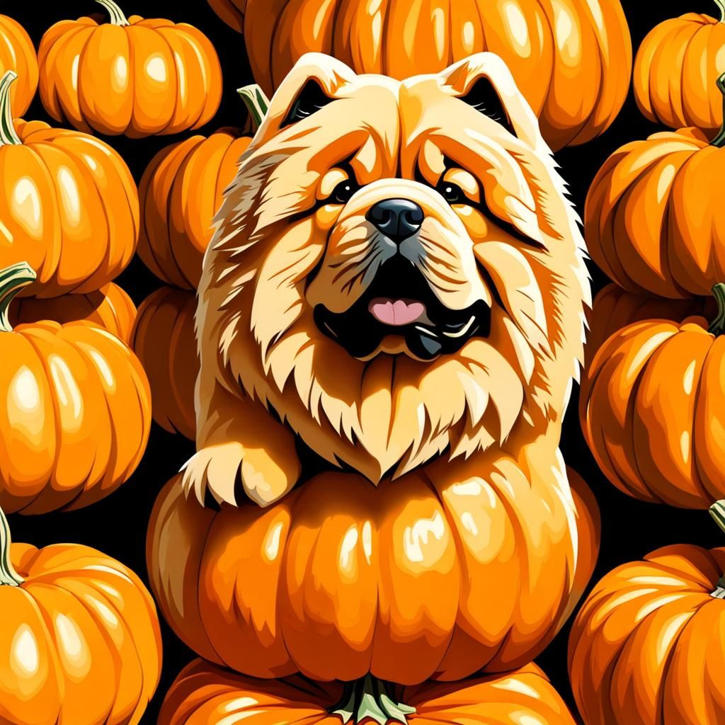 Chow Chow Dog Pumpkin Carving