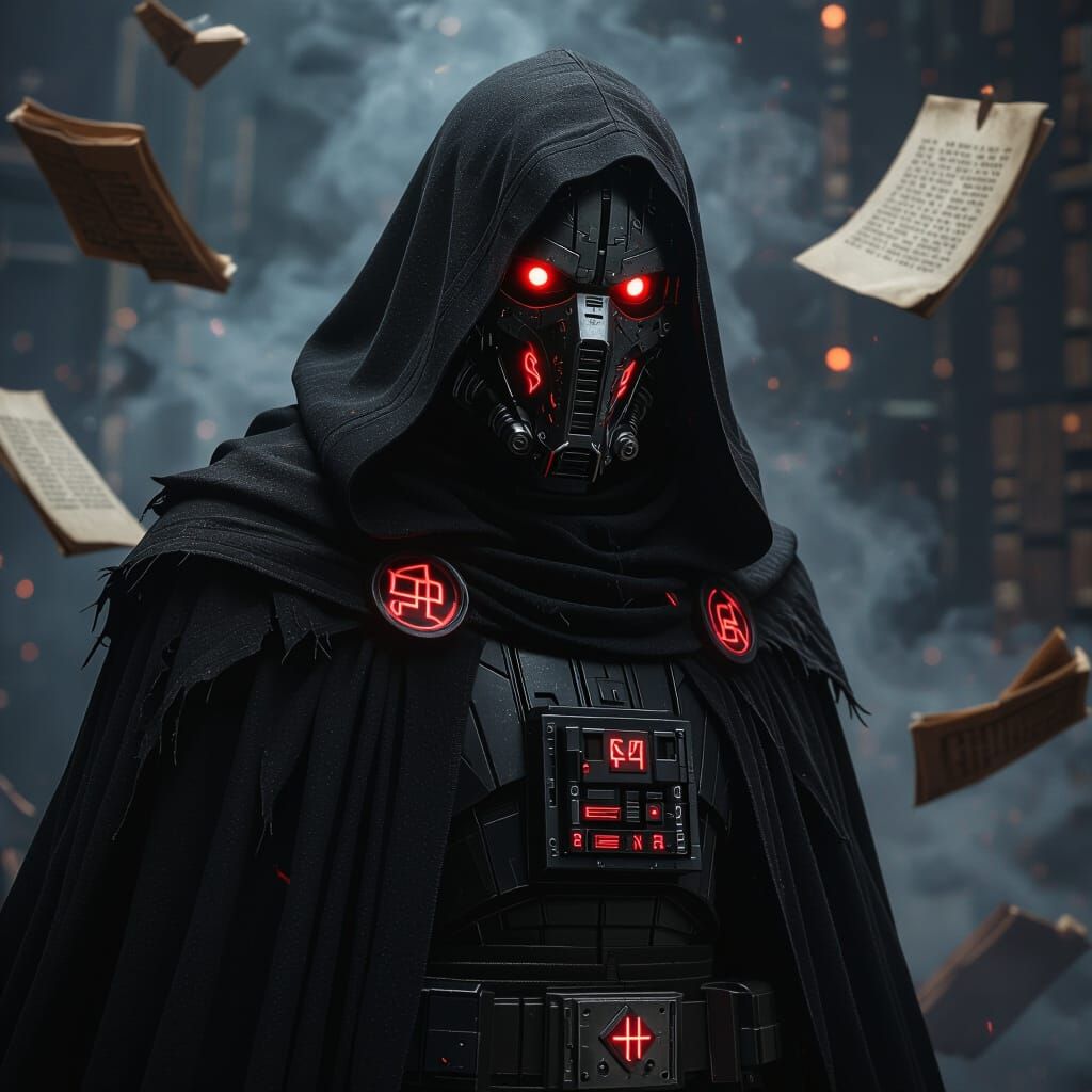 Dark Fantasy Sith Lord Portrait in Sci-Fi Setting