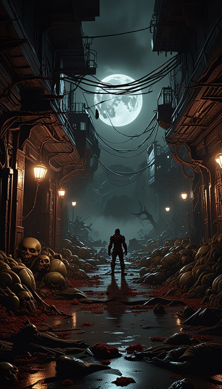 Dark Surrealism in Hypermodern Cyberpunk Style