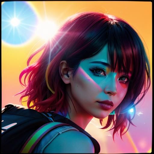 Biopunk Heat Wave in Split-Complementary Colors