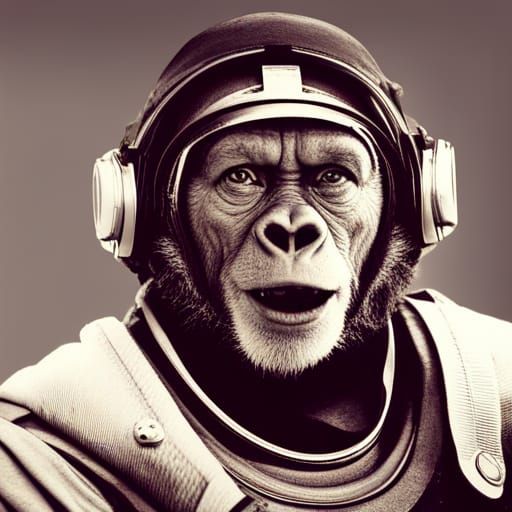 Chimpanzee in Spacesuit: High Definition Portrait