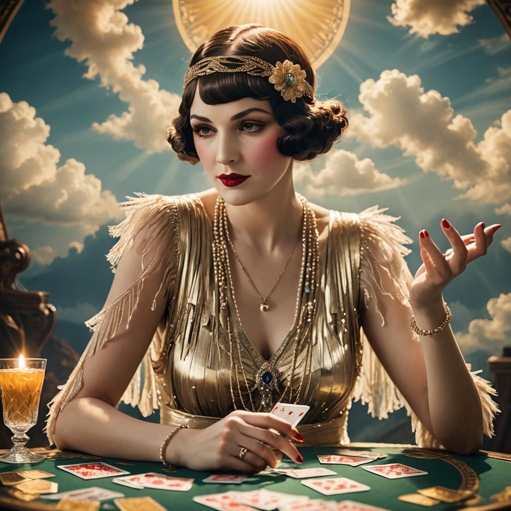 Flapper in Divine Light Playing Cards