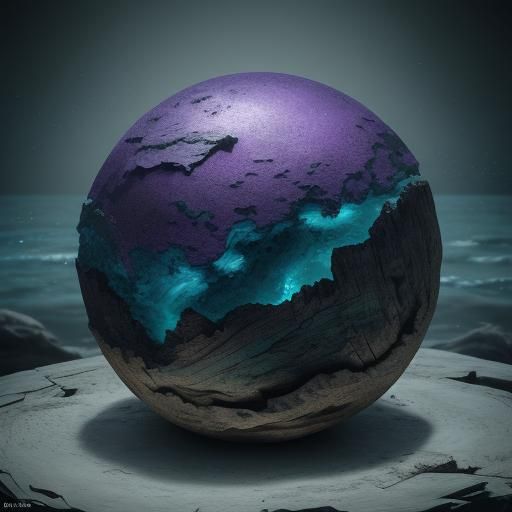 Bioluminescent Seed Pod Floating in Ocean Mist