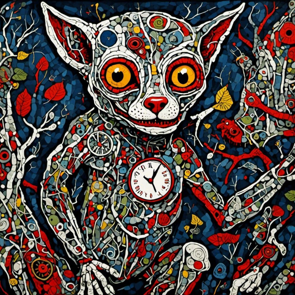 Cute Creature Holding a Clock